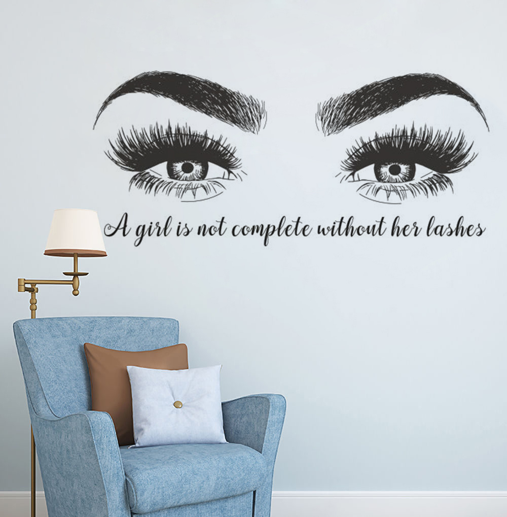 Eyelash Extension Quotes - Rzęsy brwi winylu naklejki ścienne Beatuy