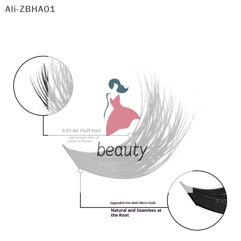 Eyelash Extension Wispy - Sztuczne rzęsy 3D z imitacji norek,