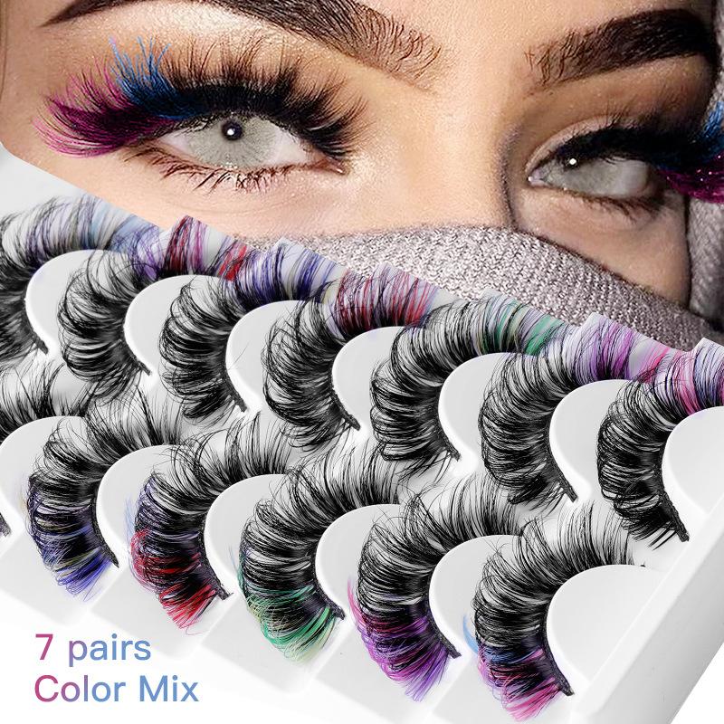 7 Par Kolorowych Sztucznych Rz – Eyelash Extension Volume Lashes recenzja i cena