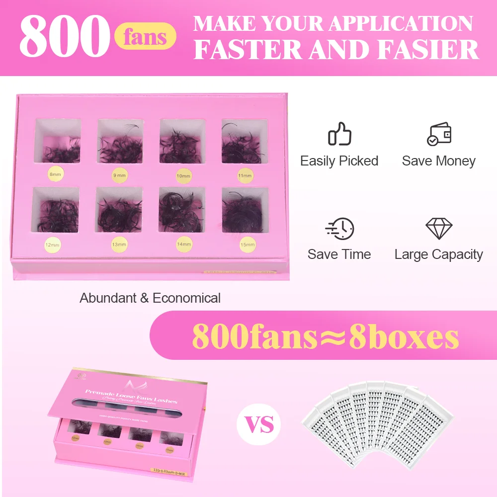 MAYOOC 800 Wachlarzy Sztucznyc – Eyelash Extension Logo recenzja i cena