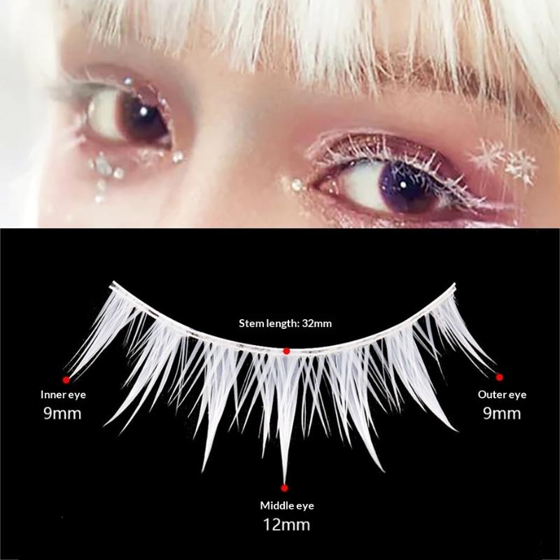 3 pary białych rzęs do cosplay – Eyelash Extension Natural Look recenzja i cena