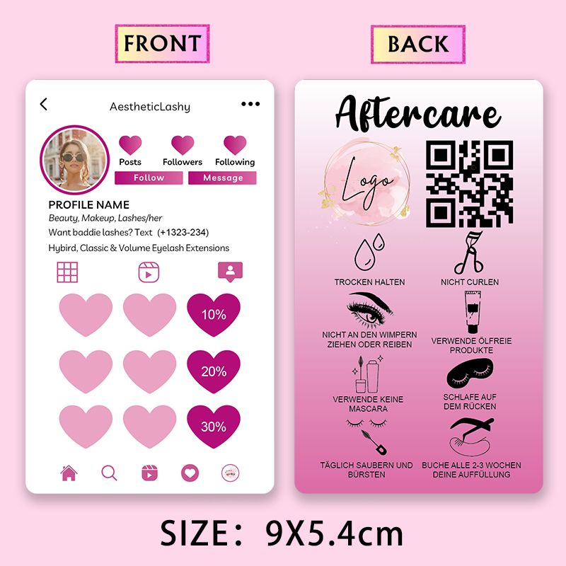 Niestandardowe karty instrukcy – Eyelash Extension Logo Design recenzja i cena